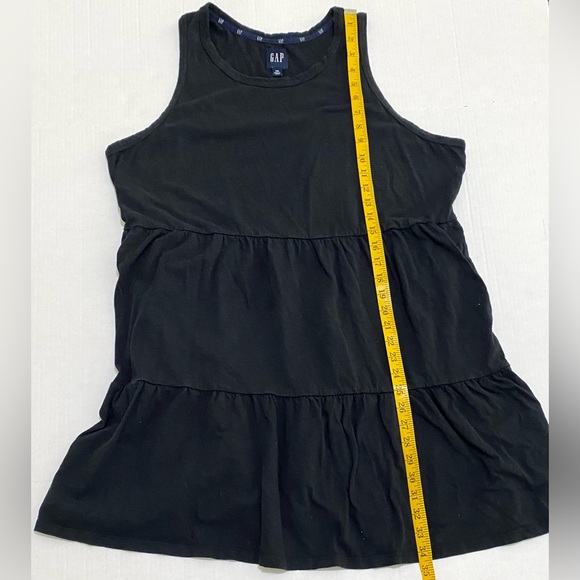GAP Womens XXL Solid Black Sleeveless Tiered Ruffle Flounce Dress Classic Preppy - Picture 10 of 16
